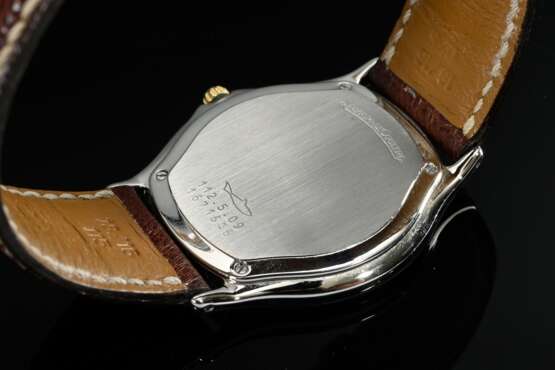 Jaeger-LeCoultre Edelstahl "Heraion" Armbanduhr, Quartzwerk, Gold Lünette, Saphirglas, weißes Zifferblatt, Ref. Nr. 112.5.09, braunes Lederarmband mit Wempe Dornschließe, 34g, Ø 34mm, L.18,5cm, gangbar (keine G… - photo 3