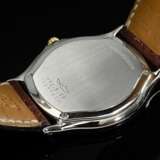 Jaeger-LeCoultre Edelstahl "Heraion" Armbanduhr, Quartzwerk, Gold Lünette, Saphirglas, weißes Zifferblatt, Ref. Nr. 112.5.09, braunes Lederarmband mit Wempe Dornschließe, 34g, Ø 34mm, L.18,5cm, gangbar (keine G… - photo 3
