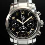 Girard Perregaux Edelstahl "Ferrari" Chronograph, Automatik, Ref. Nr. 8020, TDF 97, LUV Yacco, schwarzes Zifferblatt, Edelstahlarmband, 145g, 45x38mm, L. 18cm, Original Box und Papiere, leichte Tragespuren, gan… - фото 1
