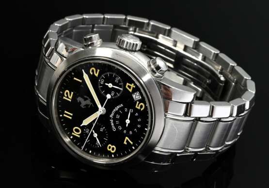 Girard Perregaux Edelstahl "Ferrari" Chronograph, Automatik, Ref. Nr. 8020, TDF 97, LUV Yacco, schwarzes Zifferblatt, Edelstahlarmband, 145g, 45x38mm, L. 18cm, Original Box und Papiere, leichte Tragespuren, gan… - фото 2
