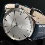 Jaeger-LeCoultre Edelstahl "Master Ultra Thin" Armbanduhr, Automatik, graues Zifferblatt, Ref. Nr. Q1338421, blaues Krokolederarmband mit Original Dornschließe, 51g, Ø 41mm, L. 20,5cm, gangbar (keine Garantie a… - photo 2