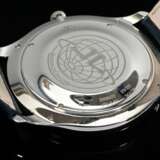 Jaeger-LeCoultre Edelstahl "Master Ultra Thin" Armbanduhr, Automatik, graues Zifferblatt, Ref. Nr. Q1338421, blaues Krokolederarmband mit Original Dornschließe, 51g, Ø 41mm, L. 20,5cm, gangbar (keine Garantie a… - photo 3