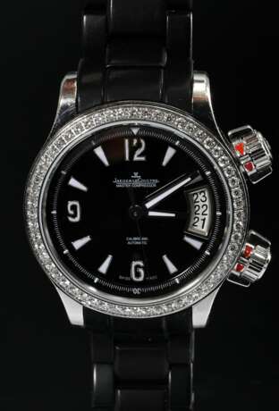 Jaeger-LeCoultre Edelstahl "Master Compressor" Armbanduhr, Automatic, Kaliber 899, Brillant Lünette (zus. ca. 1.12ct/VSI/W), große Sekunde, Datumsfenster bei 3, Saphirglas, Ref. Nr. 148.8.37, Nr. 2593029, Ø 3,… - Foto 1