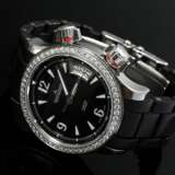 Jaeger-LeCoultre Edelstahl "Master Compressor" Armbanduhr, Automatic, Kaliber 899, Brillant Lünette (zus. ca. 1.12ct/VSI/W), große Sekunde, Datumsfenster bei 3, Saphirglas, Ref. Nr. 148.8.37, Nr. 2593029, Ø 3,… - Foto 2