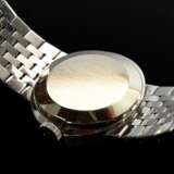 Omega Weißgold 750 Damenarmbanduhr mit querovaler Achtkantdiamant Lünette (zus. ca. 0.70ct/SI/W) um schwarzes Zifferblatt, Handaufzug, 44,8g, L. 18cm, gangbar (keine Garantie auf Werk und Funktionalität) - photo 3