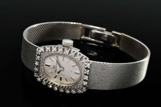 Ducado Weißgold 585 Armbanduhr mit Achtkant Diamantlünette (zus. ca. 0.52ct/IF/W), Handaufzug, 28,7g, L. 17,5cm, gangbar (keine Garantie auf Werk und Funktionalität) - photo 1