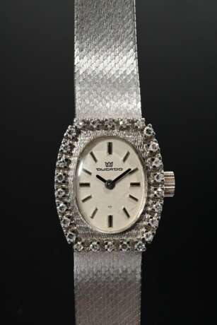 Ducado Weißgold 585 Armbanduhr mit Achtkant Diamantlünette (zus. ca. 0.52ct/IF/W), Handaufzug, 28,7g, L. 17,5cm, gangbar (keine Garantie auf Werk und Funktionalität) - photo 4