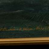 Petersen, Lorenz (1803-1870) und Holm, Peter Christian (1823-1888) Kapitänsbild „Dreimaster und Zweimaster bei Helgoland“ 1866, Öl/Leinwand auf Sperrholz kaschiert, u.r. sign./dat., u.l. bez. "Capt. J. Kroll", … - Foto 3