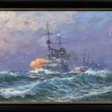 Schmidt-Hamburg, Robert (1885-1963) “Geschwader angreifend (Skagerrakschlacht)”, Gouache, u.l. sign., u.m. betit., 18,5x23,5cm (m.R. 21x26,2cm) - Foto 2