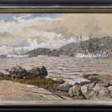 Eckenbrecher, Themistokles v. (1842-1921) „Hafen von Bergen mit deutschen Schiffen“ 1903, Tinte und Aquarell, u.l. monogr./dat./bez., am u. Rand Schiffsbezeichnungen, 32,5x45cm (m.R. 40x53cm) - photo 2