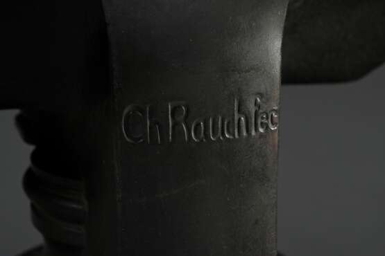 Rauch, Christian Daniel (1777-1857) "Friedrich II. von Preußen", Bronze patiniert, auf Marmorsockel, verso sign., H. 34cm (mit Sockel), leichte Altersspuren - photo 4