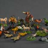 Konvolut diverse Miniatur Tiere und Figuren mit feiner Bemalung, 19.Jh., Holz/Draht, H. 2-4,5cm - photo 2