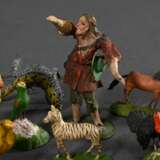 Konvolut diverse Miniatur Tiere und Figuren mit feiner Bemalung, 19.Jh., Holz/Draht, H. 2-4,5cm - photo 3