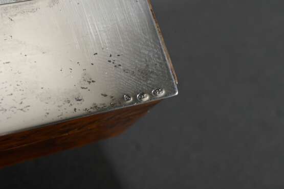 Wurzelholz Kästchen mit Ansicht „Caffeehaus auf der Bastei am Volksgarten“ in Silber 925 Rahmung, 3,3x9,5x12cm - photo 5