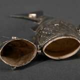 Besamim Gliederfisch Behälter mit beweglichen Schuppen, Kopf mit Scharnieröffnung und Hakenschließe, 19.Jh., Silber, 52g, L. 14cm, Schwanz defekt - photo 5