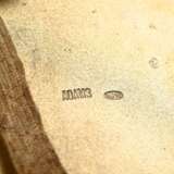 Russisches Zigarettenetui mit halbplastischem "Hundekopf" auf dem Deckel, MZ: Adams, Kokoschnikmarke, Silber 84 Zolotniki innen vergoldet, 164g, 10,3x8,1cm, Gebrauchsspuren - photo 5
