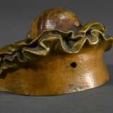 Seltene Wiener Bronze Tischklingel "Harlekin mit großem Kragen", um 1900, Boden mit Bergmann Stempel, Nr. 7018, Nase drückbar, 5,8x9,8x8,1cm - photo 2