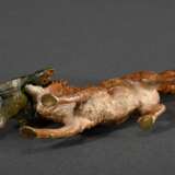 Wiener Bronze "Fuchs mit Gans", farbig gefasst, Bauch gestempelt, 4,6x12,3x3cm - photo 3