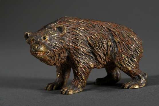Wiener Bronze "Braunbär", farbig gefasst, Bauch gestempelt, 5x7x4cm - photo 1