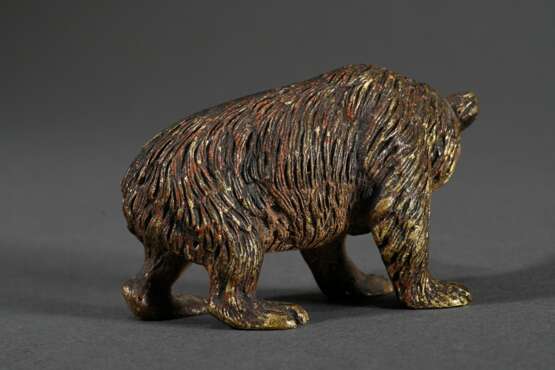 Wiener Bronze "Braunbär", farbig gefasst, Bauch gestempelt, 5x7x4cm - photo 2