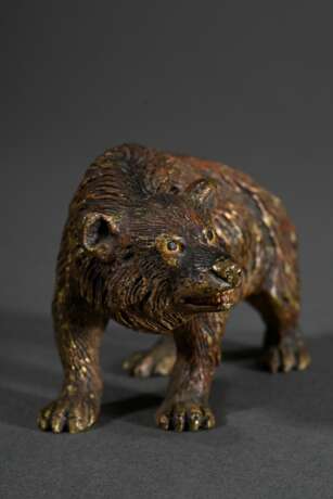 Wiener Bronze "Braunbär", farbig gefasst, Bauch gestempelt, 5x7x4cm - photo 3