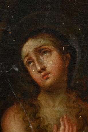 Unbekannter Künstler des 18.Jh. "Heilige Maria Magdalena", Öl/Leinwand auf Holz kaschiert, 37,7x29cm, rest., Craquelé, kleine Defekte der Maloberfläche - photo 2