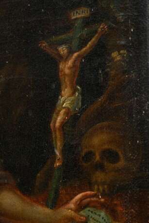 Unbekannter Künstler des 18.Jh. "Heilige Maria Magdalena", Öl/Leinwand auf Holz kaschiert, 37,7x29cm, rest., Craquelé, kleine Defekte der Maloberfläche - photo 3