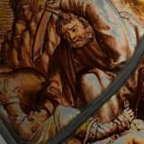 Runde Bleiverglasung mit feiner Grisaillemalerei "Christi Gefangennahme im Garten Gethsemane" nach Lucas van Leyden (1494-1533), Kupferstich von 1509, wohl Niederlande, Ø 25cm, mittig restauriert, Vgl.: Metropo… - photo 4