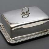 Butterdose mit Deckel und Glaseinsatz, Silber 925, 242g (o.Glas), 9x14x10cm - photo 2