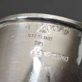 6 Schlichte Pokalbecher mit graviertem Lorbeerkranz, MZ: IBB, Silber 925, innen vergoldet, 549g, H. 10,5cm, z.T. Druckstellen - photo 2