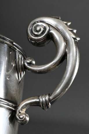 Großer Flaschenkühler mit Volutengriffen, MZ: Charles Boyton & Son Ltd, London 1914, Silber 925, 1190g, H. 28,3cm, Druckstellen - photo 3