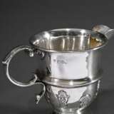 Englisches Milchkännchen mit aufgelegten Ornamenten, MZ: George Nathan & Ridley Hayes, Chester 1906, Silber 925, 135g, H. 9cm, leichte Druckstellen - photo 2