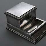 Streichholzspender mit Reibefläche, Reservoir und Ascher, MZ: Gustave Keller, Paris, Silber 925, innen vergoldet, 334g, 16x11x8cm, Leder Bodenplatte lose - photo 3