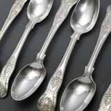 6 Teelöffel "Kings Pattern", mit Monogramm "H", Silber 925, 222g, L. 14cm - photo 1
