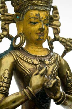 Feine Bronze des Tathagata Vairocana mit Keimsilbe hum - photo 4