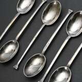 6 Mokkalöffel mit "Hufnagel" Griff, MZ: Mappin & Webb, Sheffield 1932, Silber 925, 47g - photo 1