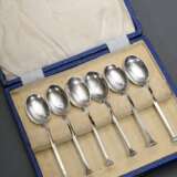 6 Mokkalöffel mit "Hufnagel" Griff, MZ: Mappin & Webb, Sheffield 1932, Silber 925, 47g - photo 2