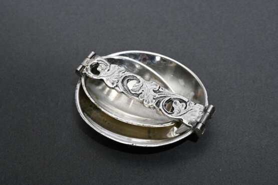 Klappbarer Medizinlöffel „Take it easy“ mit floralem Stiel, Silber, L. 13cm, Scharniere etwas ausgeleiert - Foto 2