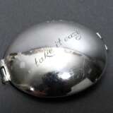 Klappbarer Medizinlöffel „Take it easy“ mit floralem Stiel, Silber, L. 13cm, Scharniere etwas ausgeleiert - Foto 3