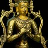 Feine Bronze des Tathagata Vairocana mit Keimsilbe hum - Foto 5