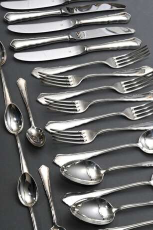24 Teile WMF Besteck "Chippendale" für 6 Personen, Silber 800, 631g (o. Messer) bestehend aus: je 6 Messer, Gabeln, Löffel und Teelöffel - photo 1