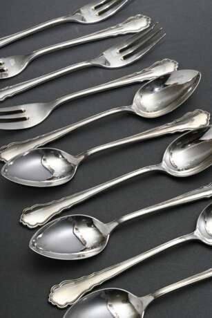 10 Teile Besteck "Chippendale", MZ: Otto Hintze, Silber 800, 235g: 6 Teelöffel und 4 Kuchengabeln - photo 1