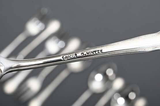 10 Teile Besteck "Chippendale", MZ: Otto Hintze, Silber 800, 235g: 6 Teelöffel und 4 Kuchengabeln - photo 3