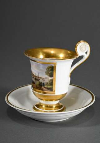 Biedermeier Ansichtstasse/UT "Bonn", Schney/Fürstenberg, Anf. 19.Jh., Mariage, H. 11,4cm - фото 2