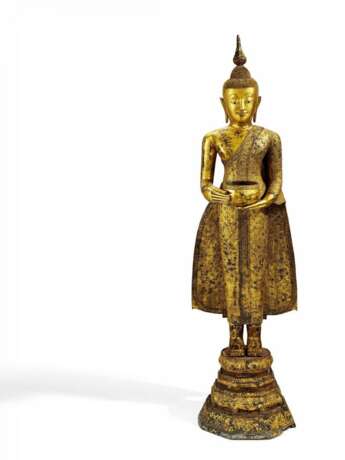 Grosser stehender Buddha mit Almosenschale - Foto 1