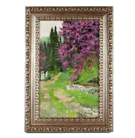 Vitaly Anatolyevich Polyakov. Crimee. Amandes en fleurs . (1925-1997) oil on cardboard realism 20th century - photo 1