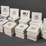 150 Diverse Fliesen mit Manganmalerei, Holland um 1800: 134x "Kleine Blume", 12x "Vogel" und "Insekt", 4x "Blumenvase", je ca. 13x13cm, Altersspuren, best., z.T. defekt, 8 stark be… - photo 3