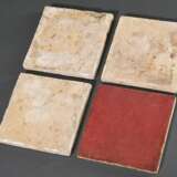 4 Diverse Fliesen mit Unterglasurblauer Malerei "Kinderspiele" und "Segelschiff" sowie Spinnenecken, Holland um 1800, 13x13cm, min. best., Vgl.: Pluis, De Nederlandse Tegel, S. 383 - Foto 5