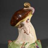 Jugendstil Scherzfigur „Trauriger Pilz mit Schnecke“, heller Scherben weiß glasiert und polychrom bemalt, Pressmarke "Martin Wiegand München", "München/Meissen", um 1918, H. 10cm, best. - фото 1