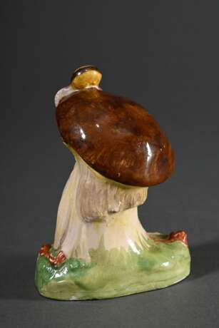 Jugendstil Scherzfigur „Trauriger Pilz mit Schnecke“, heller Scherben weiß glasiert und polychrom bemalt, Pressmarke "Martin Wiegand München", "München/Meissen", um 1918, H. 10cm, best. - фото 2